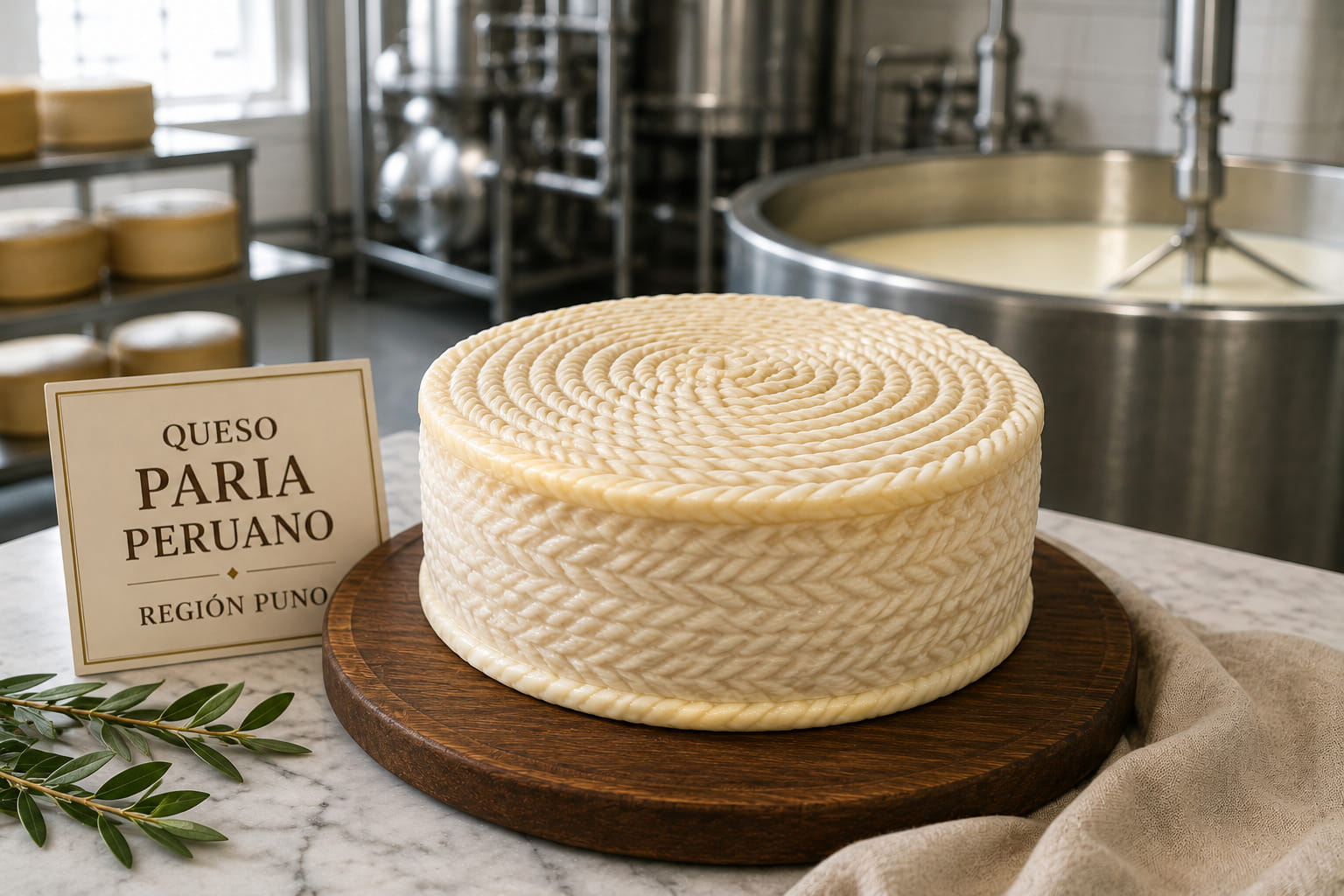 Moldes de queso Paria prensándose en una quesería altoandina de Puno